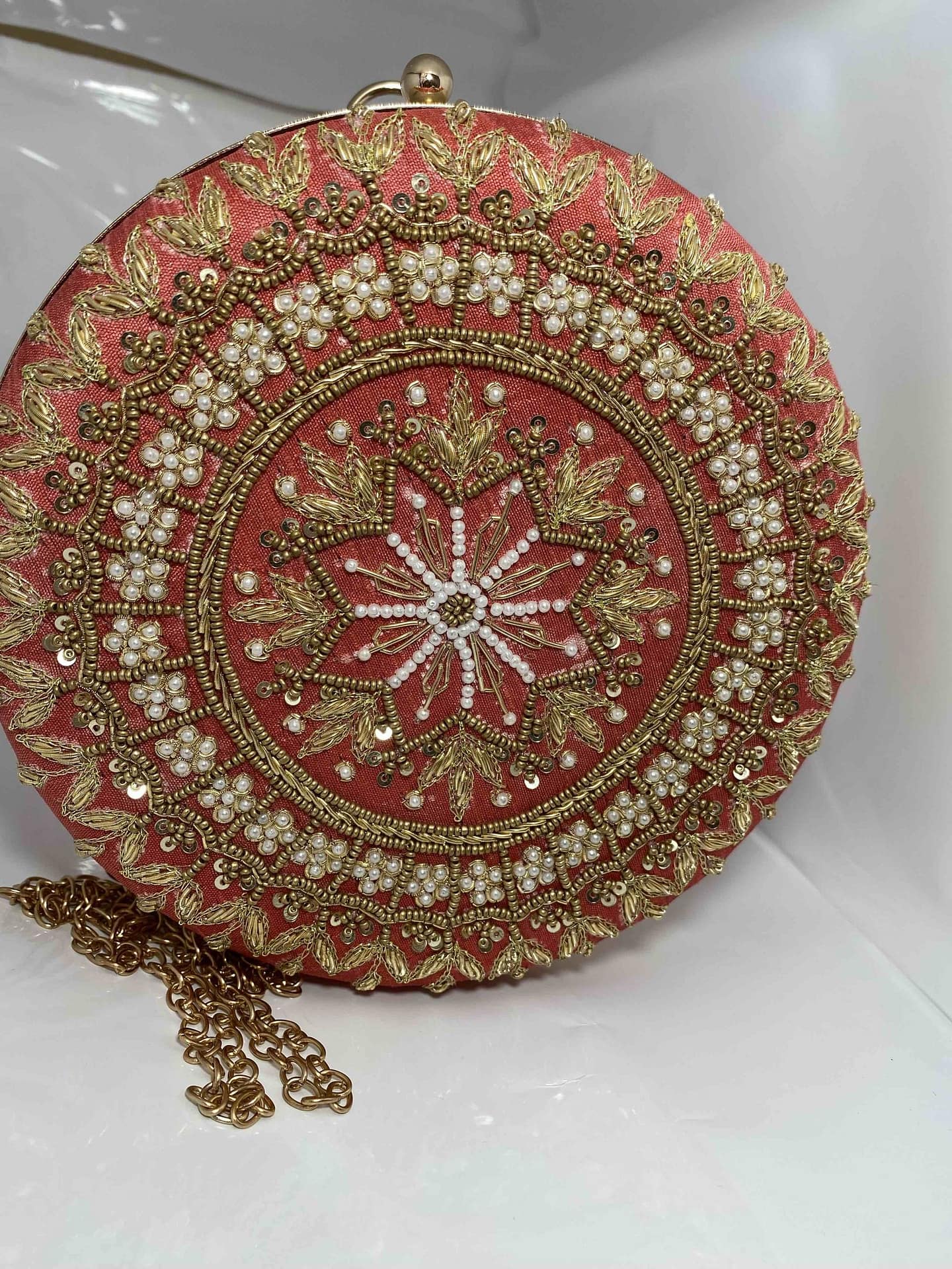 round clutch bag for party